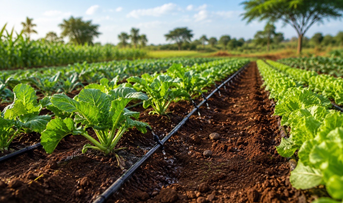 Drip irrigation on a smallholder vegetable plot