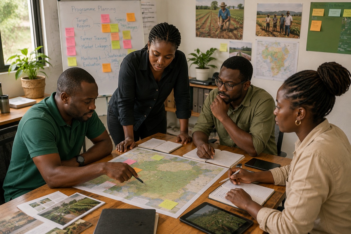 FarmEASY team with farmers in the field