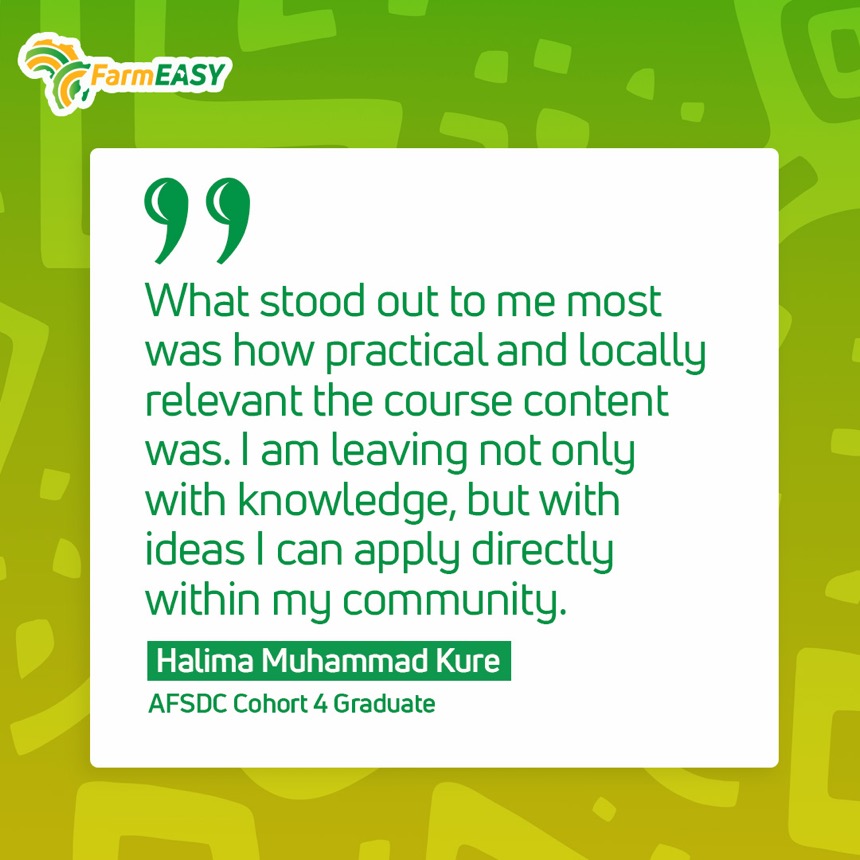 Halima Muhammad Kure, AFSDC Cohort 4 graduate, on practical and locally relevant content